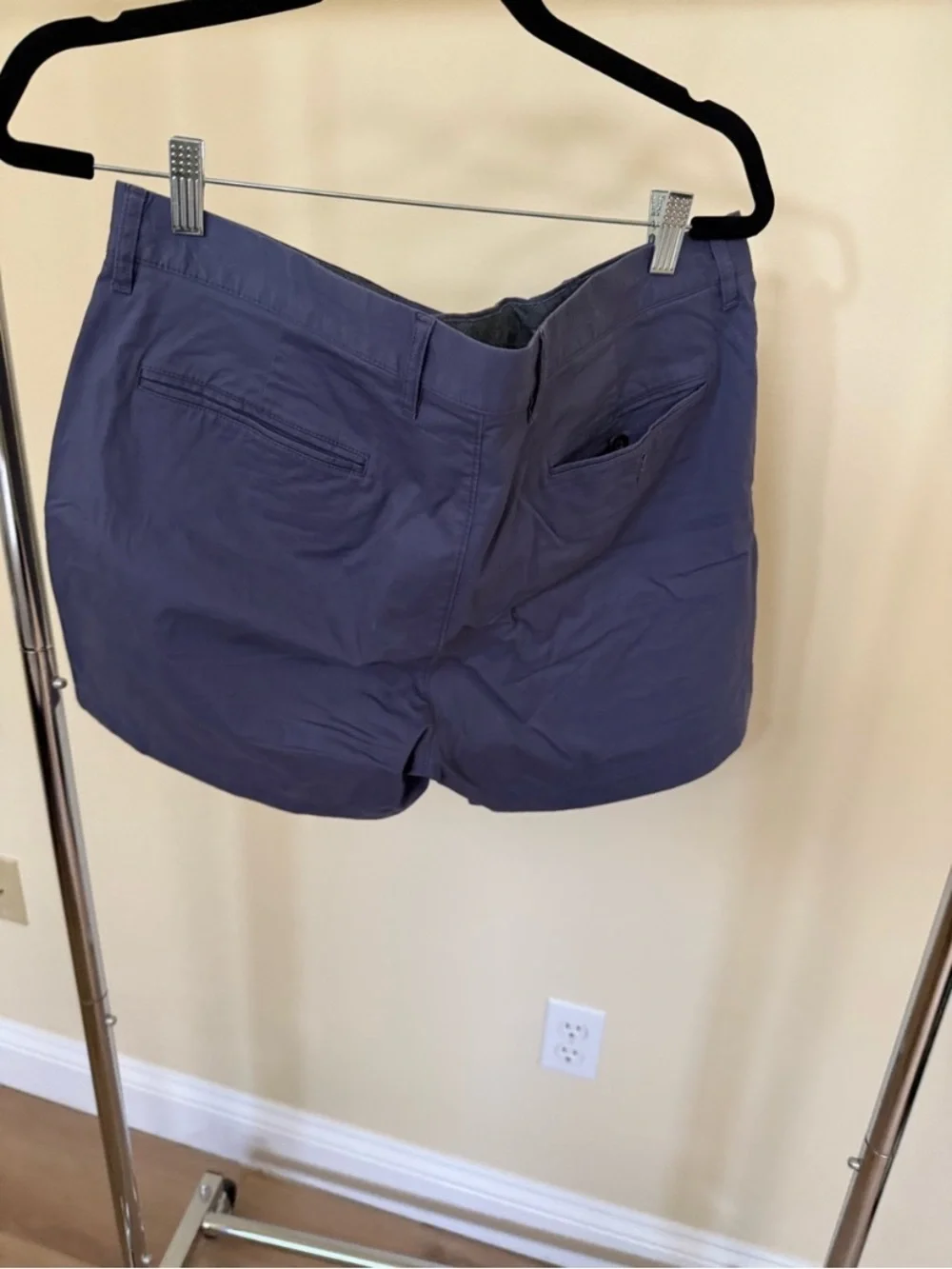 Men's Navy Blue Cotton Blend Shorts
